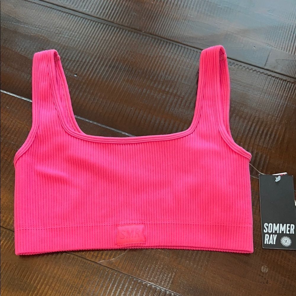 Sommer Ray Pink Ribbed Crop Top